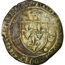 Monnaie, France, Charles VII, Blanc à la couronne, Angers, TB, Billon