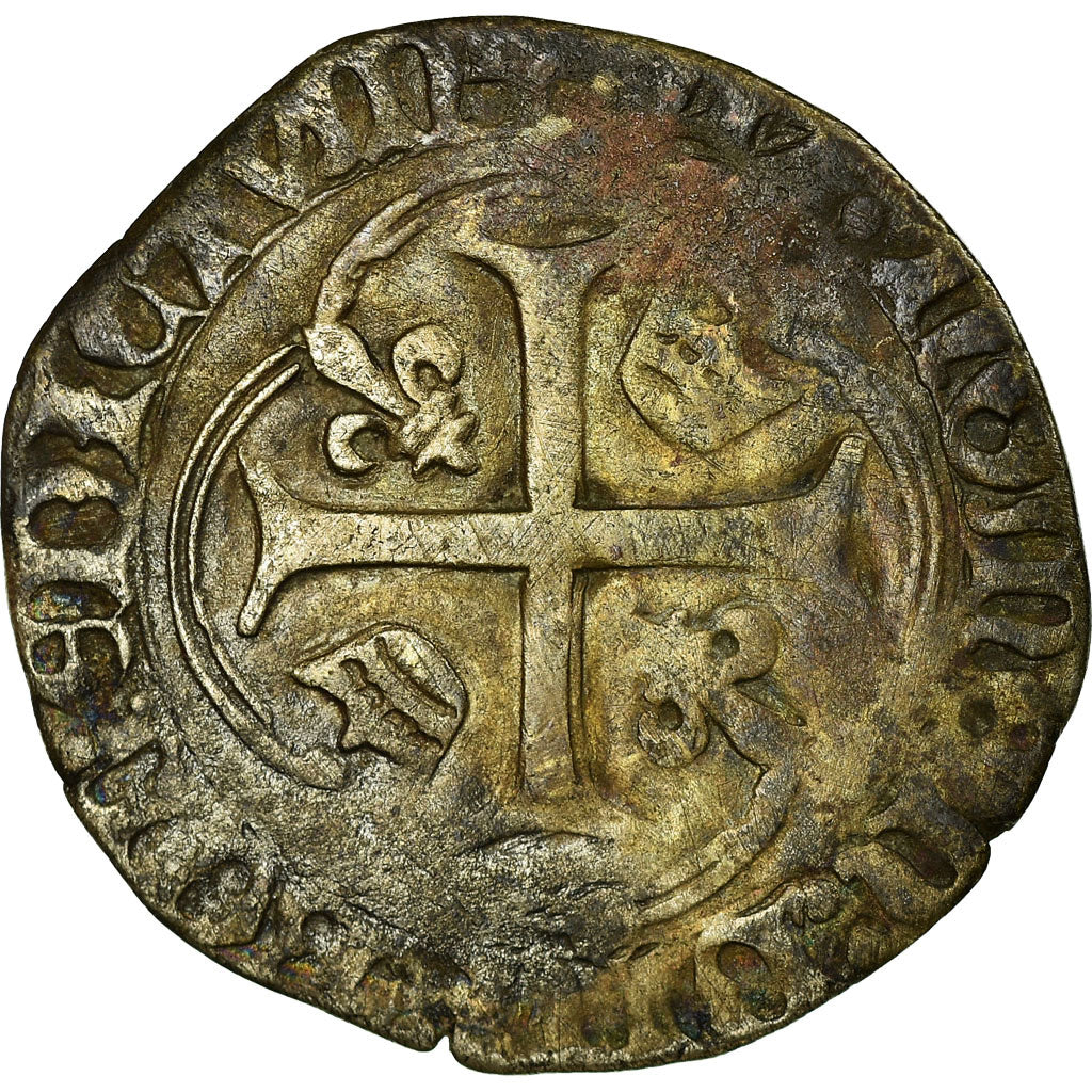 Coin, France, Charles VII, Blanc à la couronne, Angers, VF(20-25), Billon