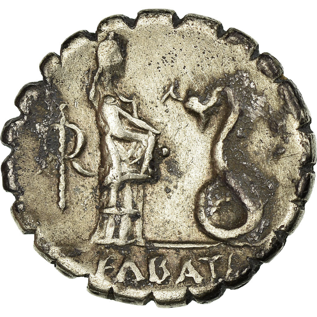 Monnaie, Roscia, Denarius Serratus, 64 BC, Rome, TTB+, Argent, Crawford:412/1