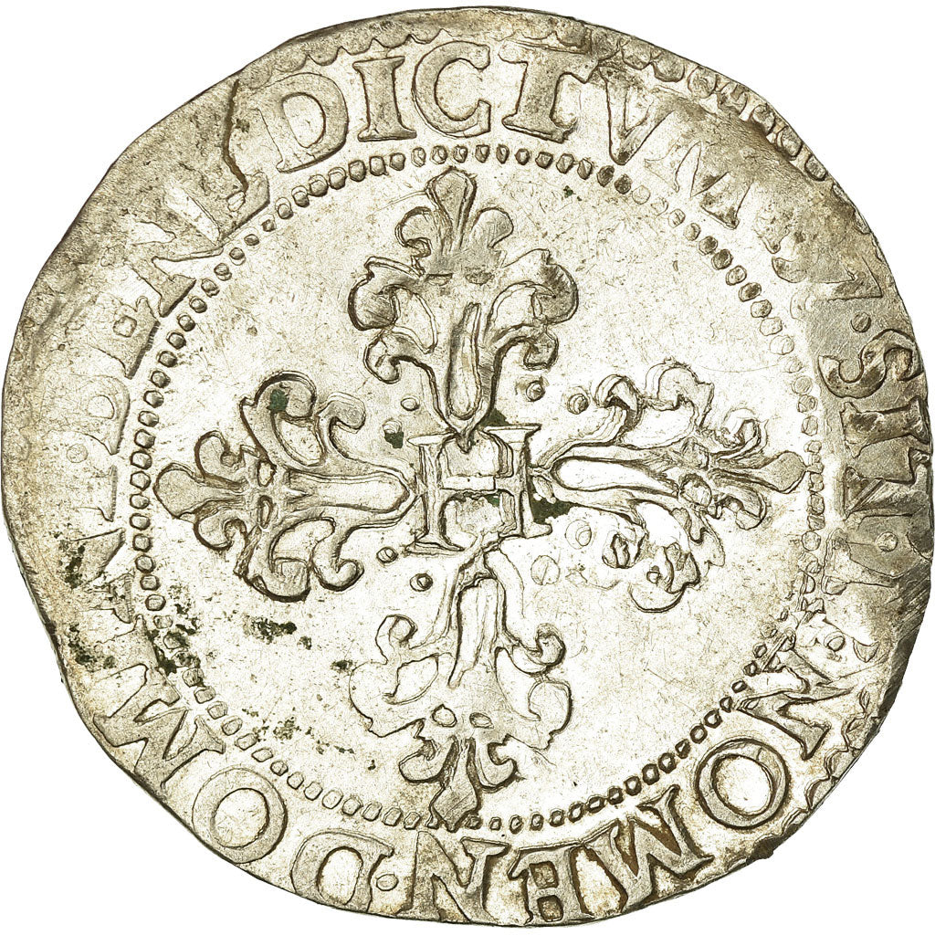 Francia, Henri III, 1/2 Franc au col plat, 1587, Amiens, Plata, EBC, Gadoury:487