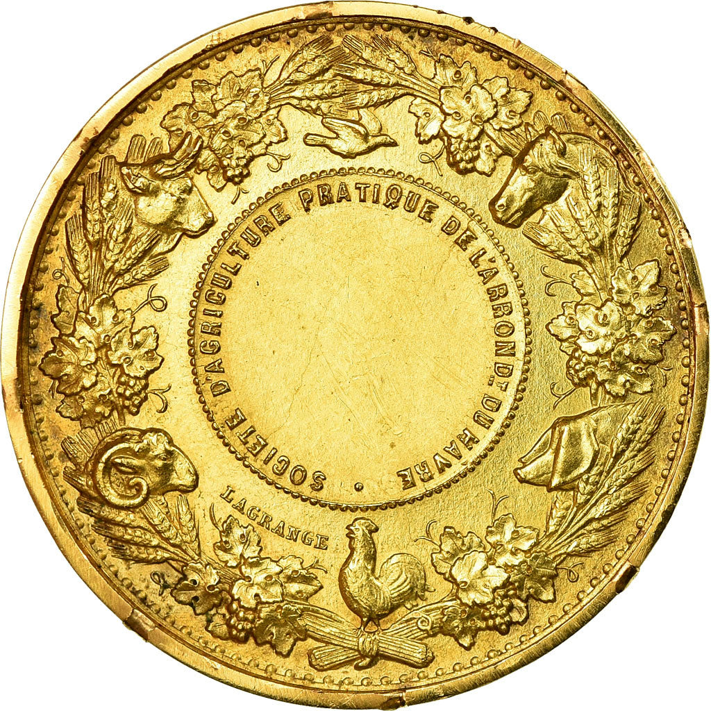 Francia, medaglia, Société d'Agriculture du Havre, Lagrange, SPL-, Oro