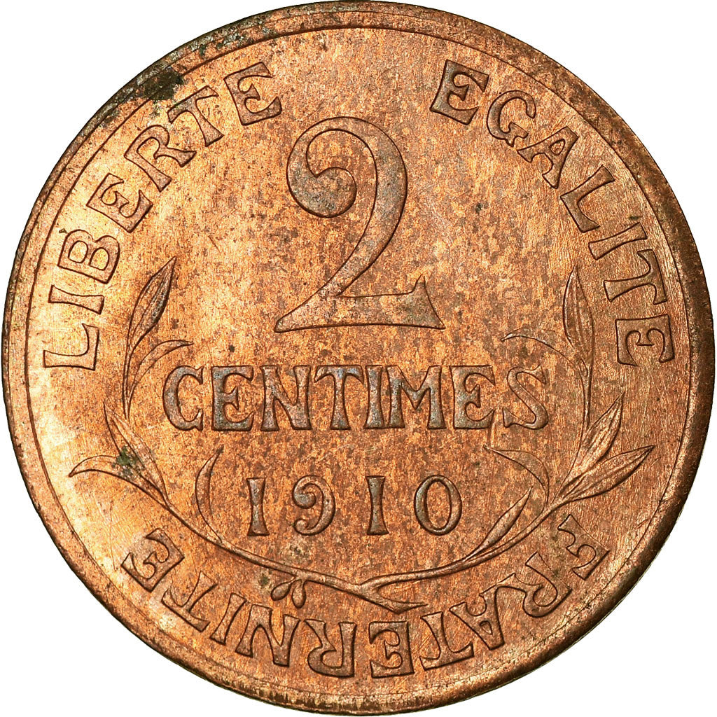 Moeda, França, Dupuis, 2 Centimes, 1910, Paris, AU(55-58), Bronze, KM:841