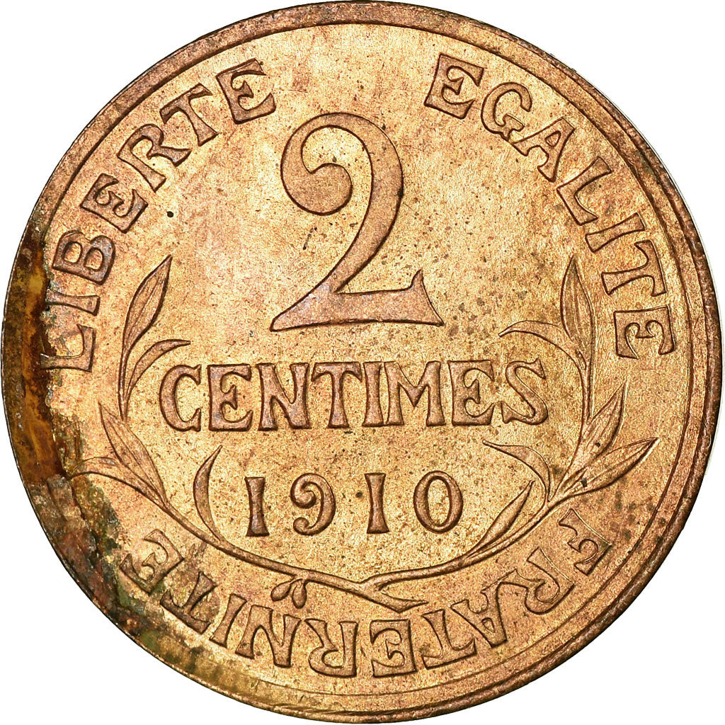 Moneda, Francia, Dupuis, 2 Centimes, 1910, Paris, EBC, Bronce, KM:841