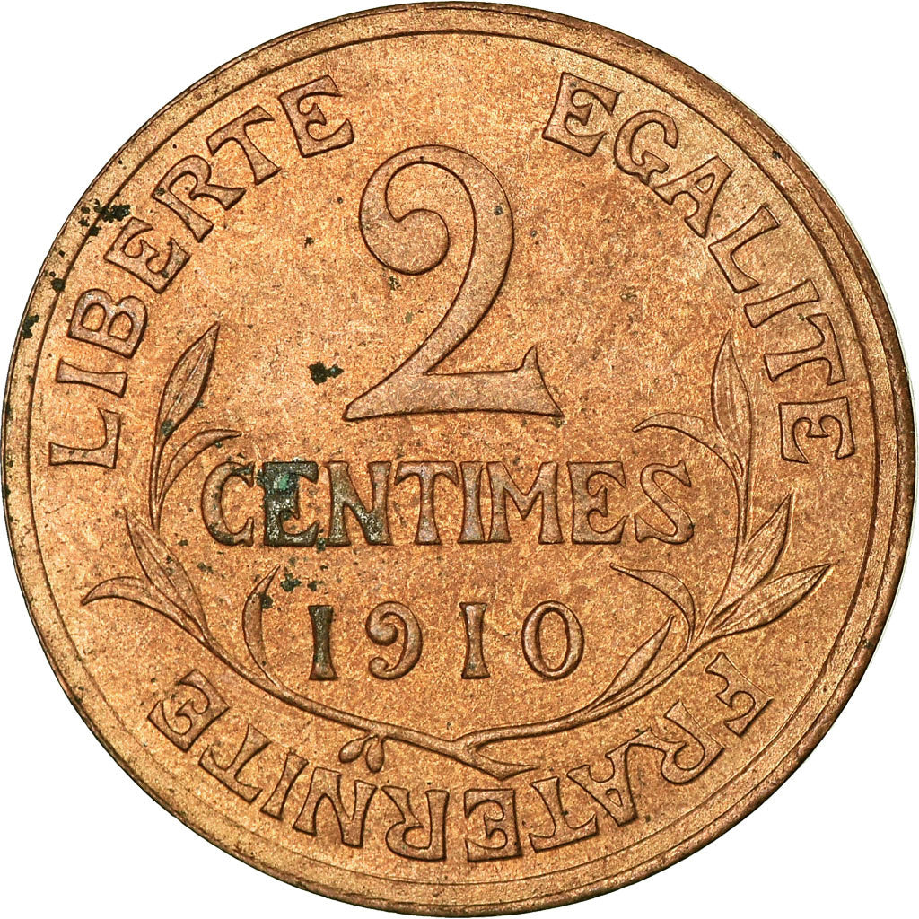 Moeda, França, Dupuis, 2 Centimes, 1910, Paris, MS(60-62), Bronze, KM:841