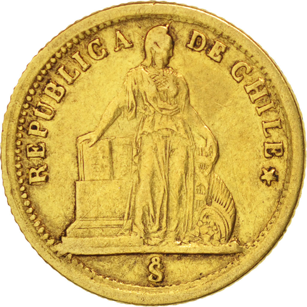 Chile, Peso, 1860, Santiago, Gold, KM:133