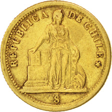 Chile, Peso, 1860, Santiago, Or, KM:133
