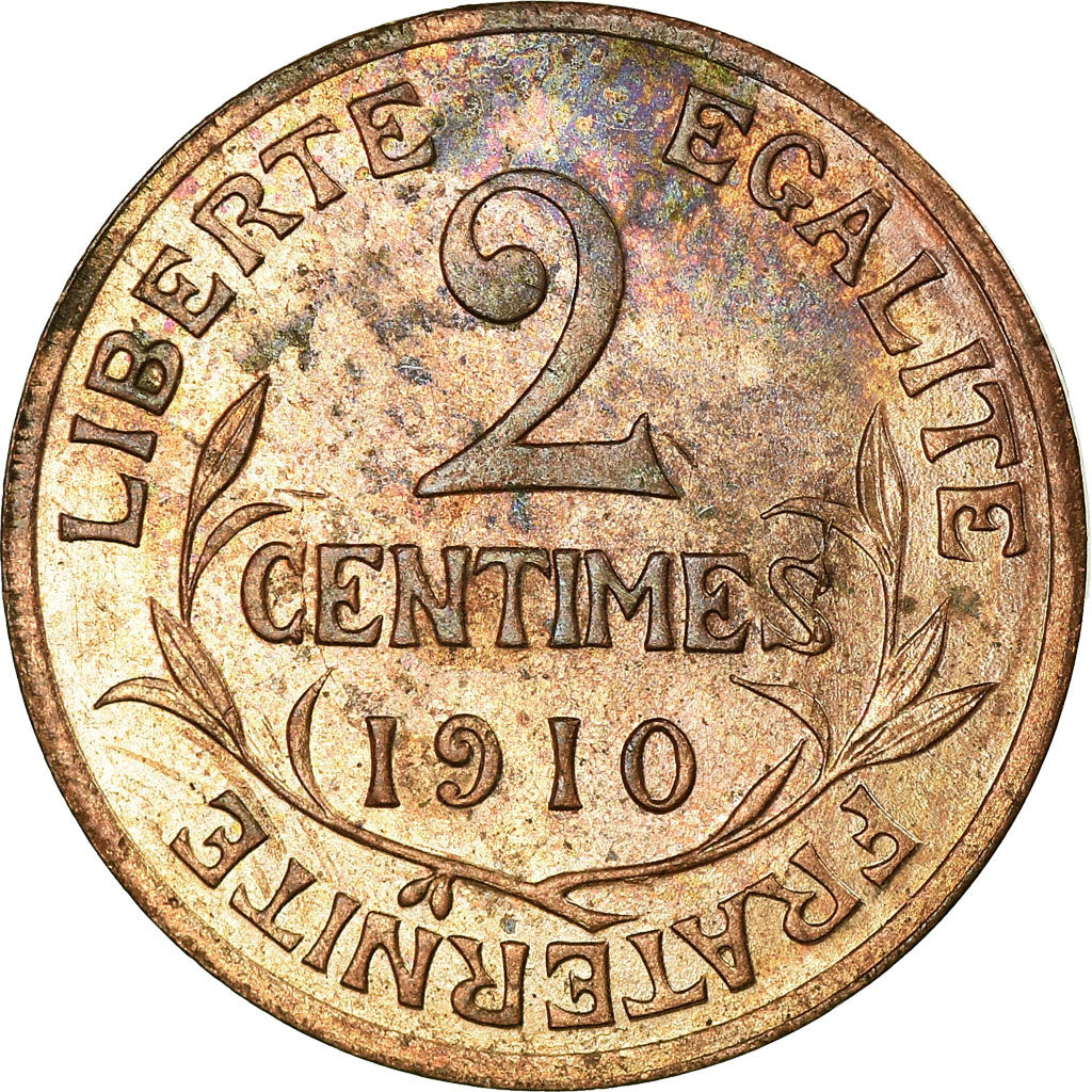 Moneda, Francia, Dupuis, 2 Centimes, 1910, Paris, EBC+, Bronce, KM:841