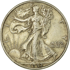 Moneta, Stati Uniti, Walking Liberty Half Dollar, 1943, Philadelphie, BB