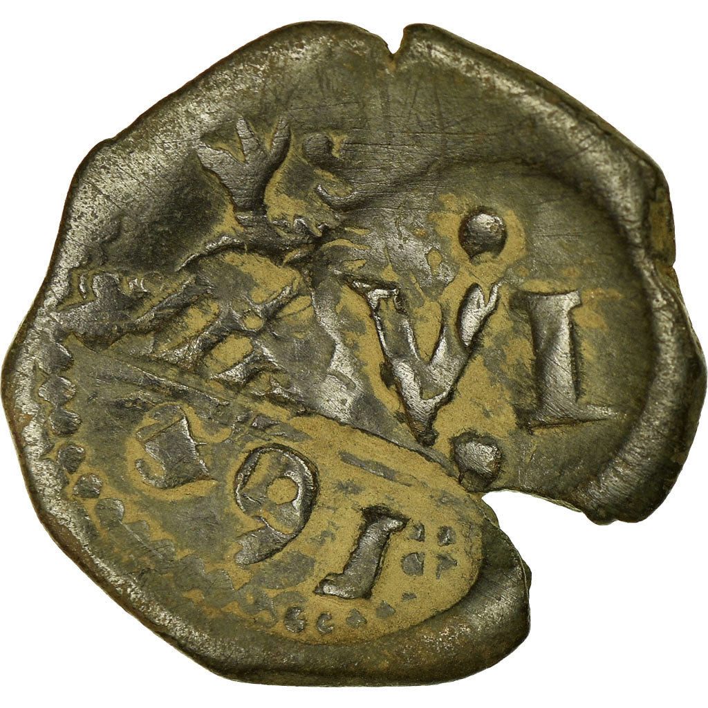 Coin, Spain, Philip IV, 6 Maravedis, 1663, VF(20-25), Copper