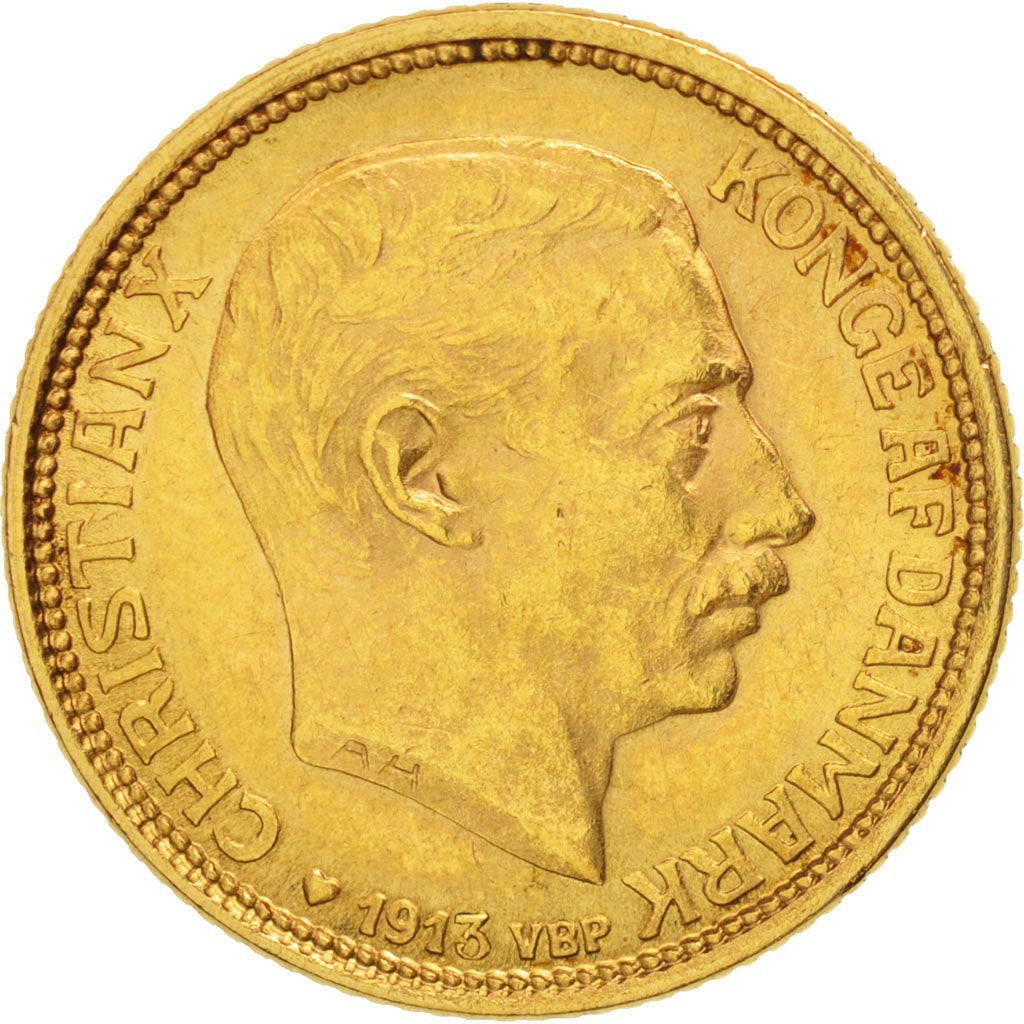 Denmark, Christian X, 10 Kroner, 1913, Copenhagen, Gold, KM:816