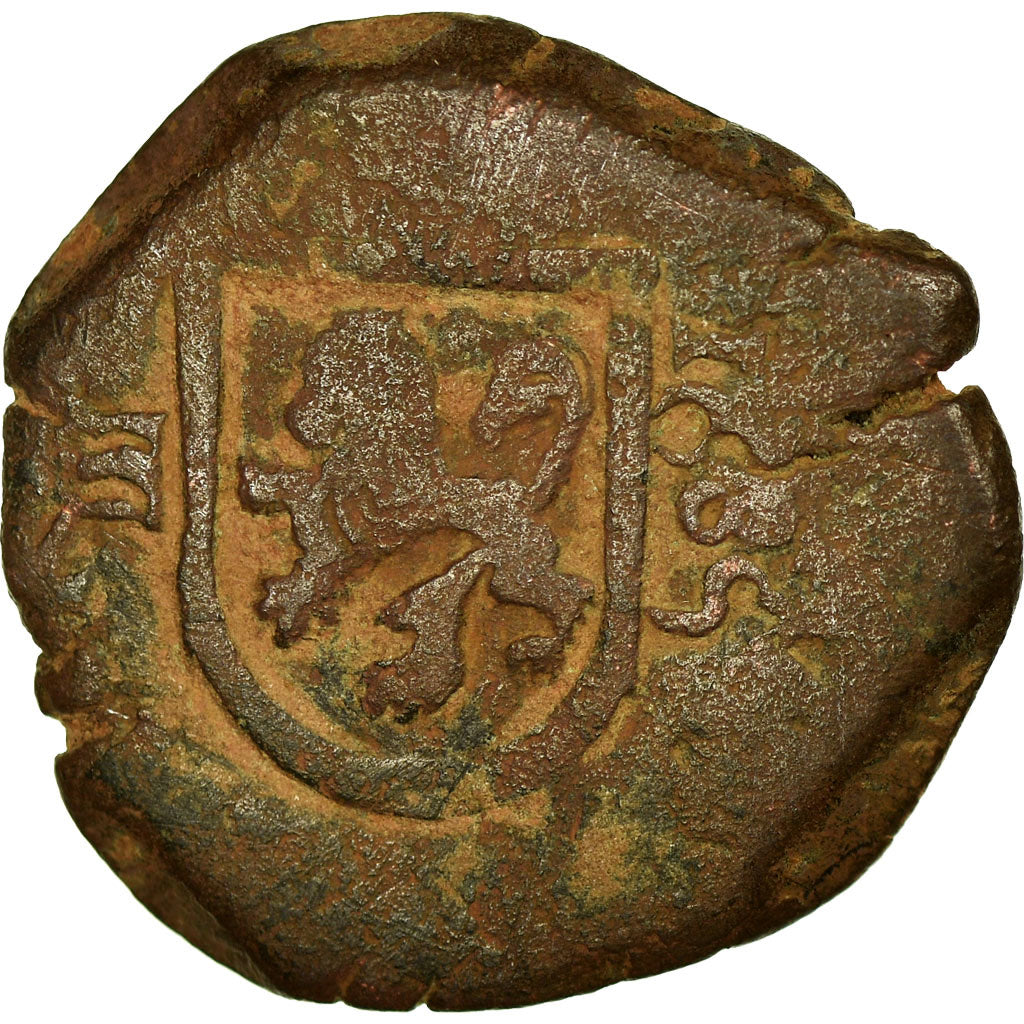 Moneda, España, Charles II, 2 Maravedis, 1685, Valladolid, BC+, Bronce, KM:5.12