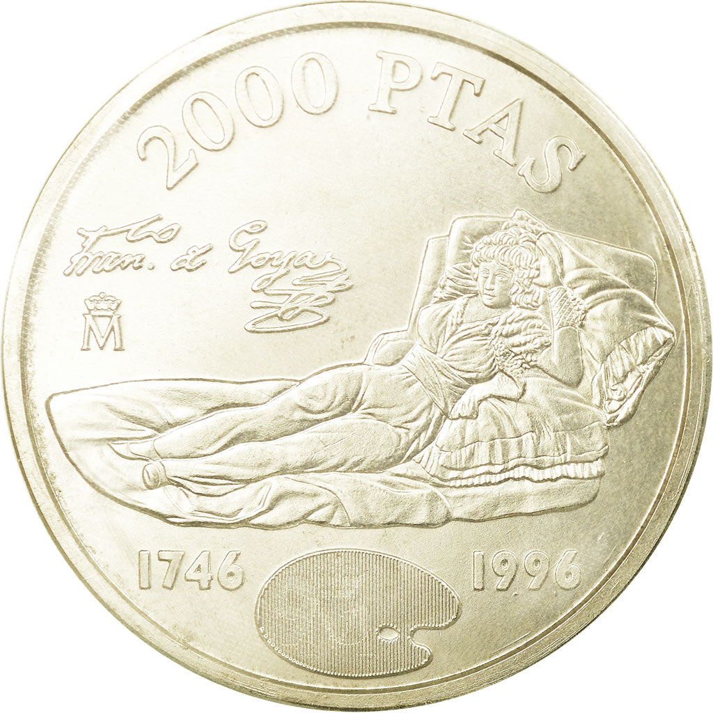 Moneda, España, Juan Carlos I, Goya, 2000 Pesetas, 1996, Madrid, FDC, Plata