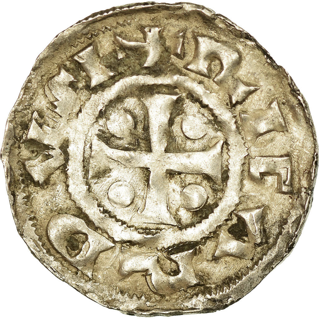 Monnaie, France, Normandie, Richard Ier, Denier, 960-980, Rouen, TTB, Argent