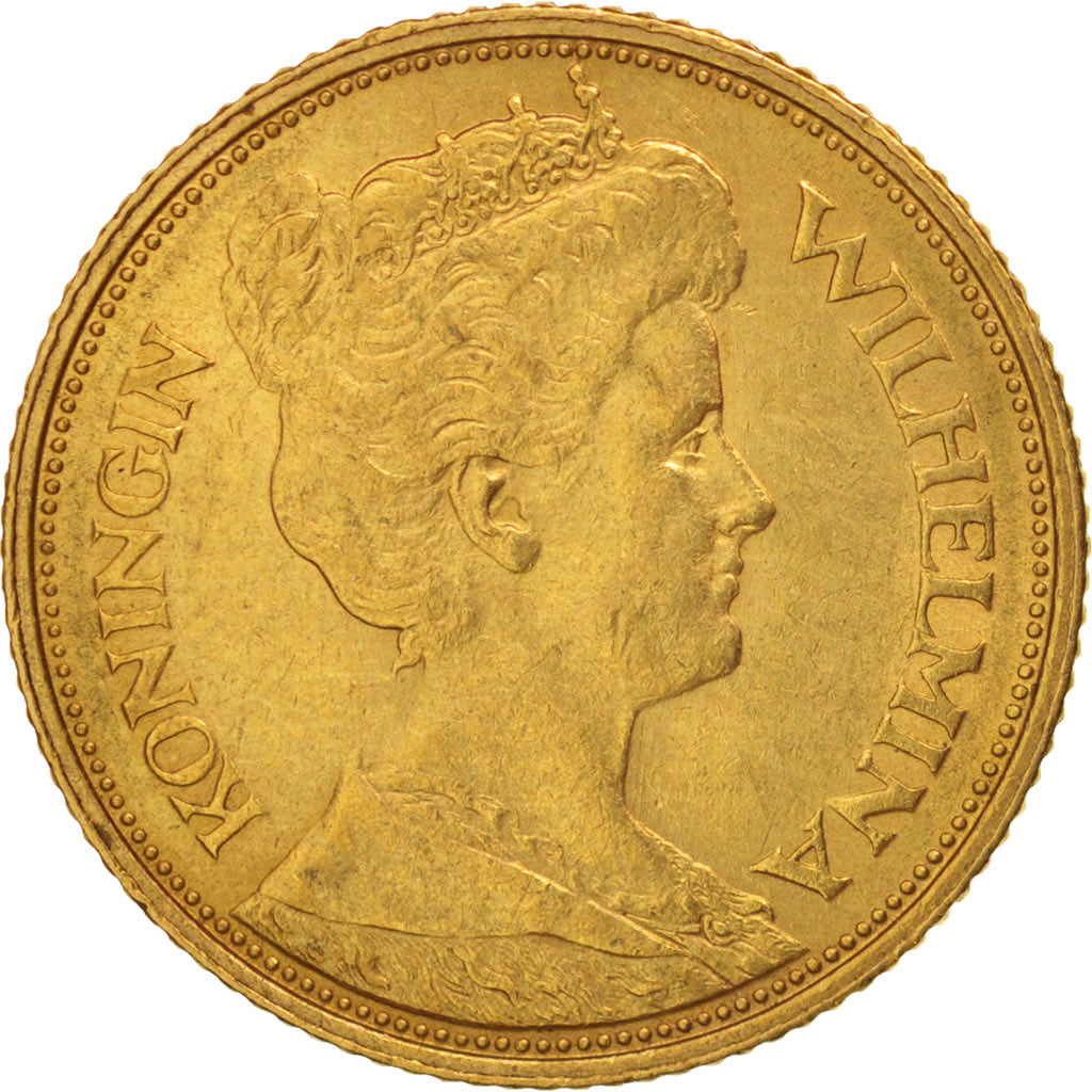 Netherlands, Wilhelmina I, 5 Gulden, 1912, Gold, KM:151
