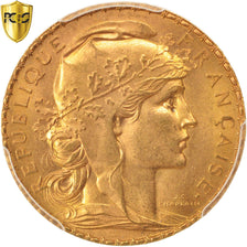 Moneta, Francia, Marianne, 20 Francs, 1913, PCGS, MS64, SPL+, Oro, KM:857