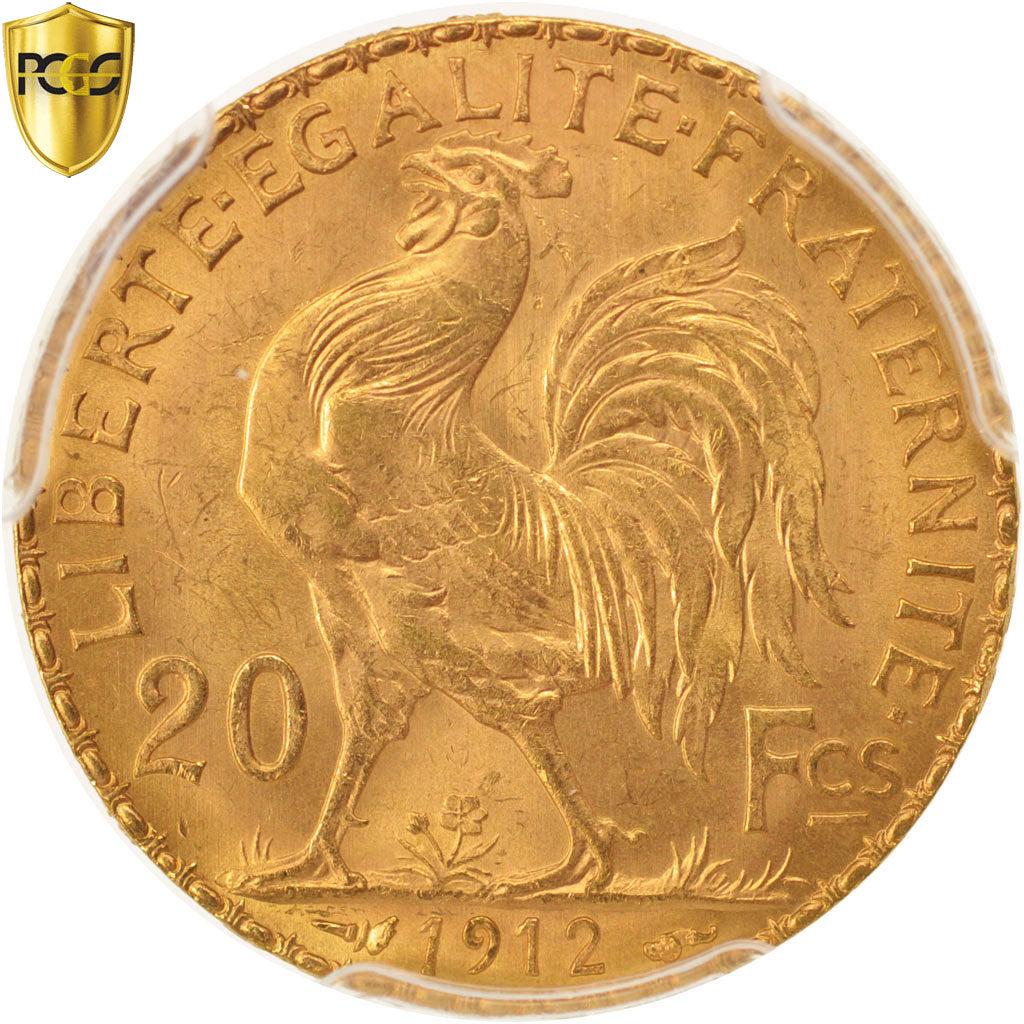 Coin, France, Marianne, 20 Francs, 1912, PCGS, MS66, MS(65-70), Gold, KM:857