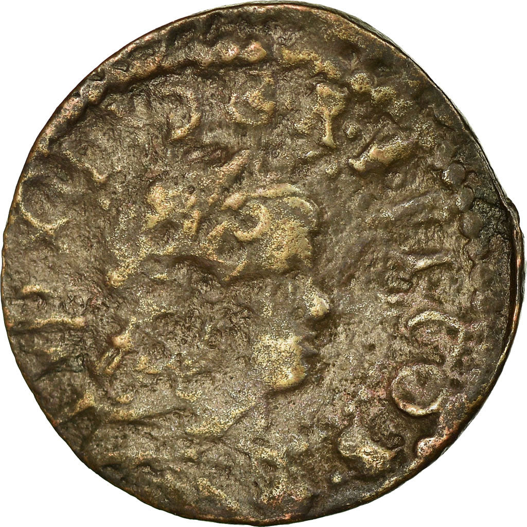Coin, Spain, CATALONIA, Louis XIV, Seiseno, 1646, Barcelona, VF(30-35), Copper