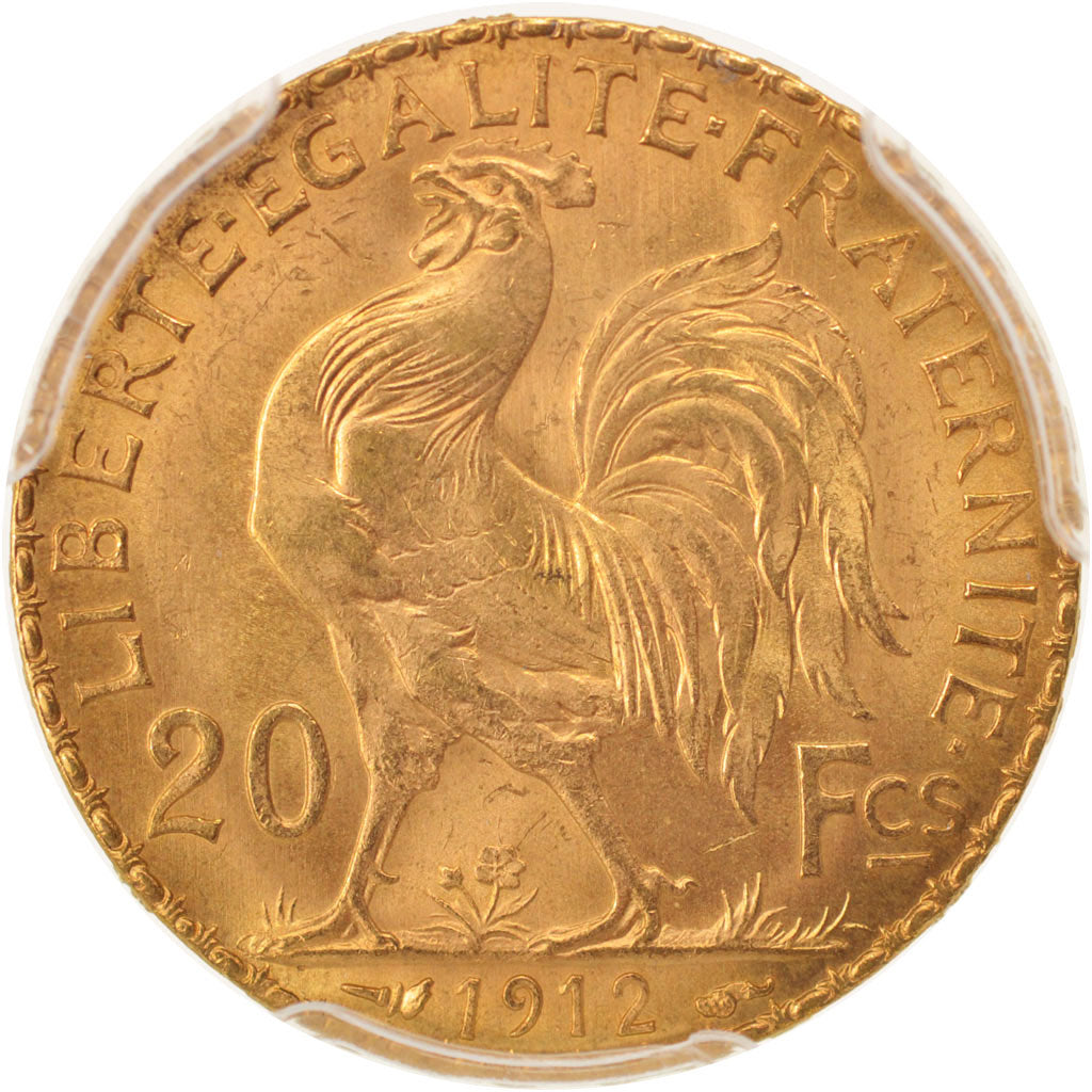 France, Marianne, 20 Francs, 1912, PCGS, MS67, Gold, KM:857