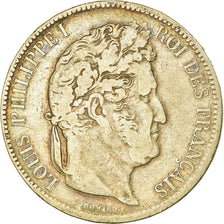 Coin, France, Louis-Philippe, 5 Francs, 1841, Lille, VF(30-35), Silver