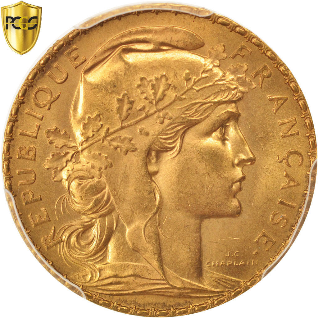 Monnaie, France, Marianne, 20 Francs, 1909, PCGS, MS66, FDC, Or, KM:857