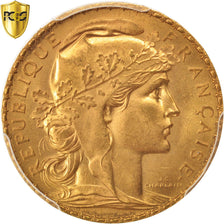Munten, Frankrijk, Marianne, 20 Francs, 1909, PCGS, MS66, FDC, Goud, KM:857