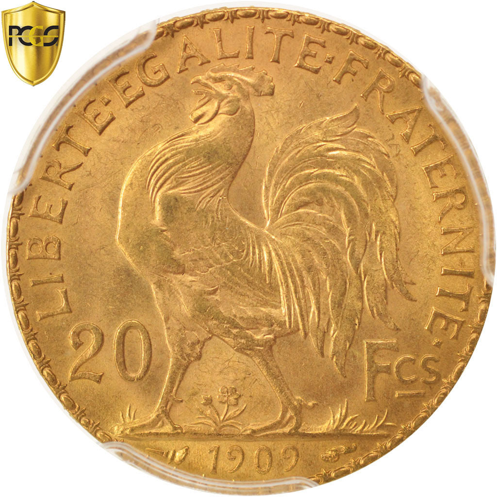 Monnaie, France, Marianne, 20 Francs, 1909, PCGS, MS66, FDC, Or, KM:857