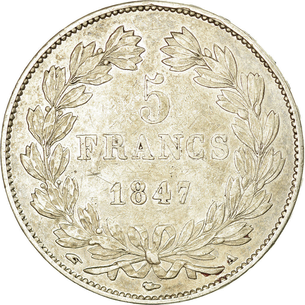 Coin, France, Louis-Philippe, 5 Francs, 1847, Paris, EF(40-45), Silver