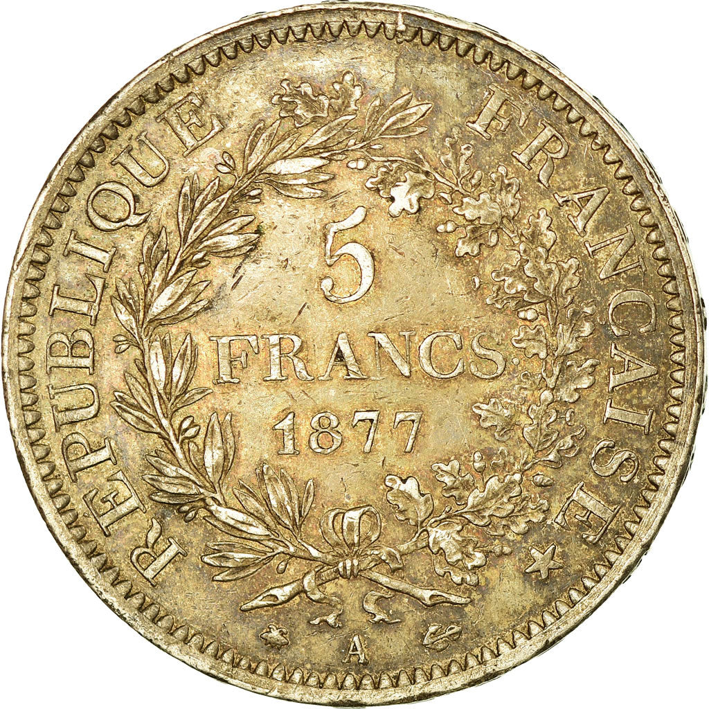 Coin, France, Hercule, 5 Francs, 1877, Paris, AU(50-53), Silver, KM:820.1