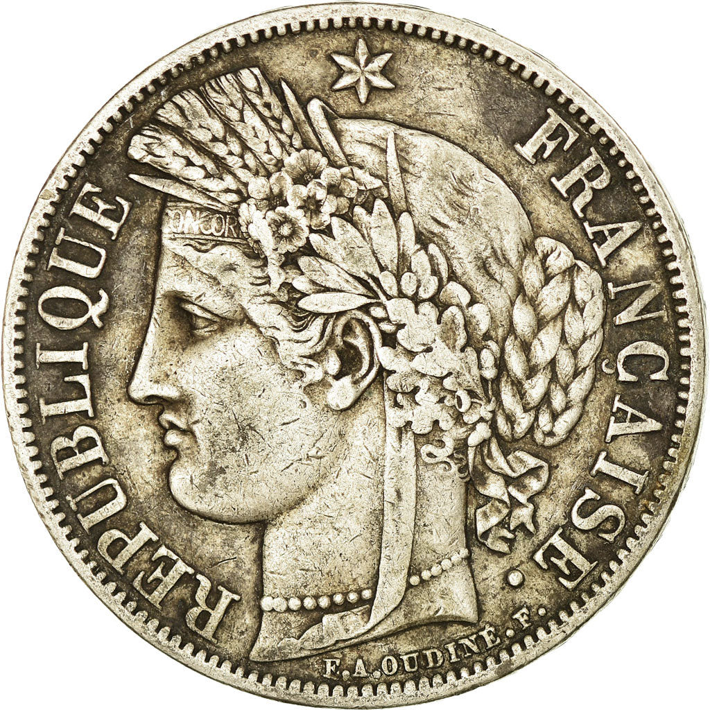 Münze, Frankreich, Cérès, 5 Francs, 1849, Paris, S+, Silber, KM:761.1