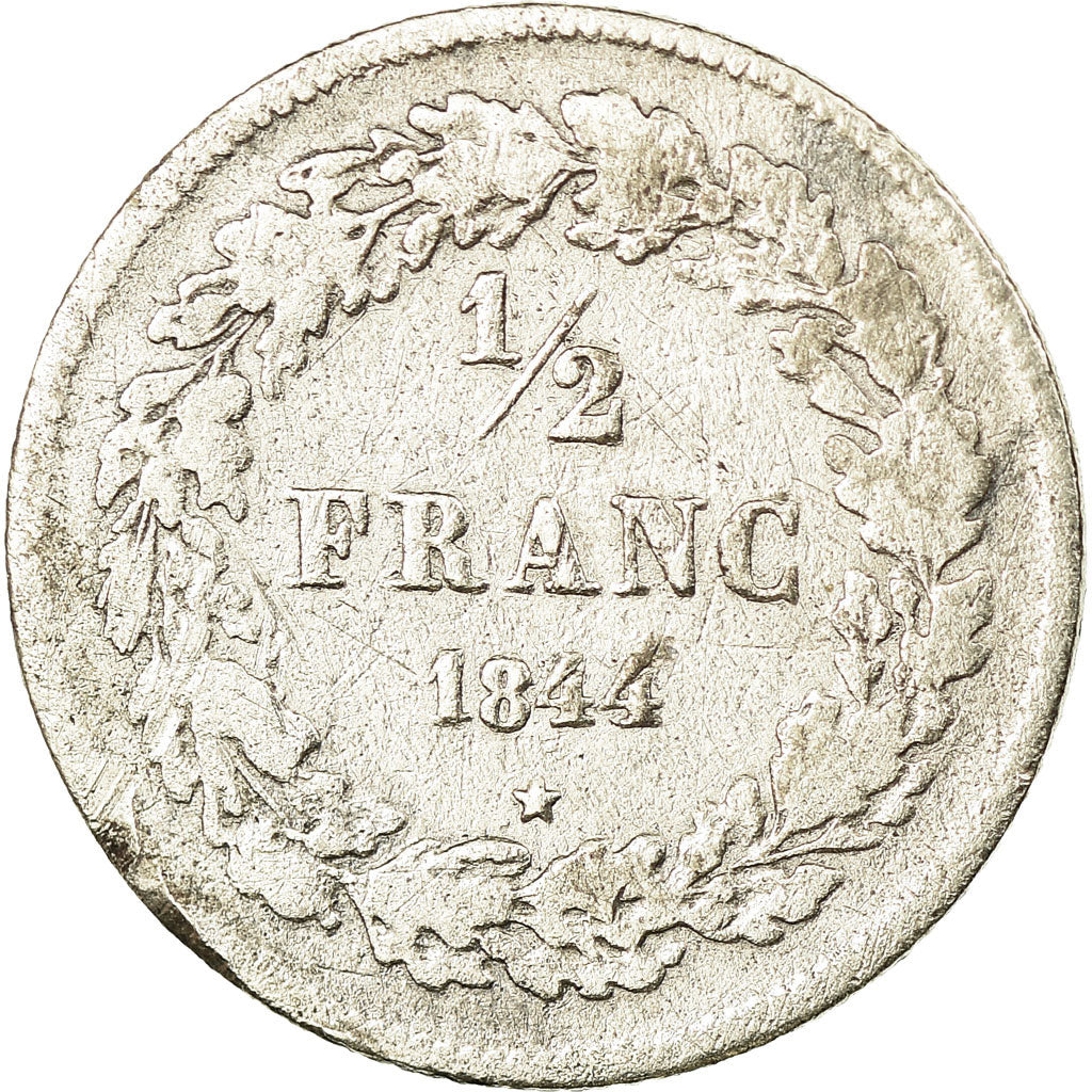 Monnaie, Belgique, Leopold I, 1/2 Franc, 1844, B+, Argent, KM:6