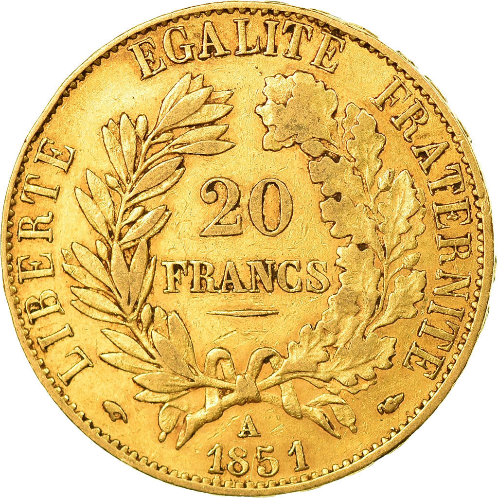 Coin, France, Cérès, 20 Francs, 1851, Paris, EF(40-45), Gold, KM:762