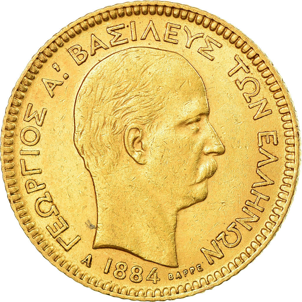 Monnaie, Grèce, George I, 20 Drachmai, 1884, Paris, TTB, Or, KM:56