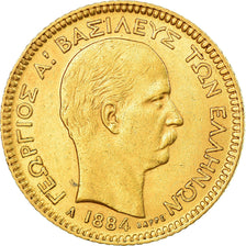 Monnaie, Grèce, George I, 20 Drachmai, 1884, Paris, TTB, Or, KM:56