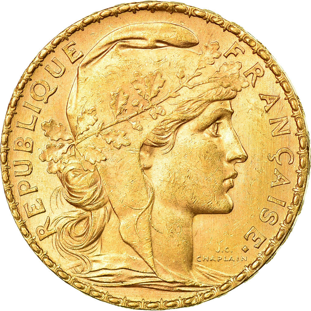 Munten, Frankrijk, Marianne, 20 Francs, 1906, Paris, ZF+, Goud, KM:847