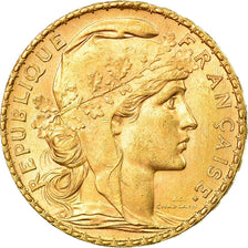 Munten, Frankrijk, Marianne, 20 Francs, 1906, Paris, ZF+, Goud, KM:847