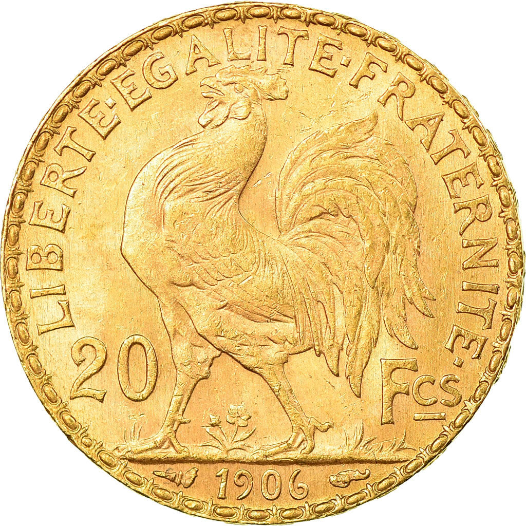 Munten, Frankrijk, Marianne, 20 Francs, 1906, Paris, ZF+, Goud, KM:847