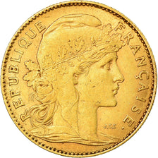 Moneda, Francia, Marianne, 10 Francs, 1899, Paris, MBC, Oro, KM:846