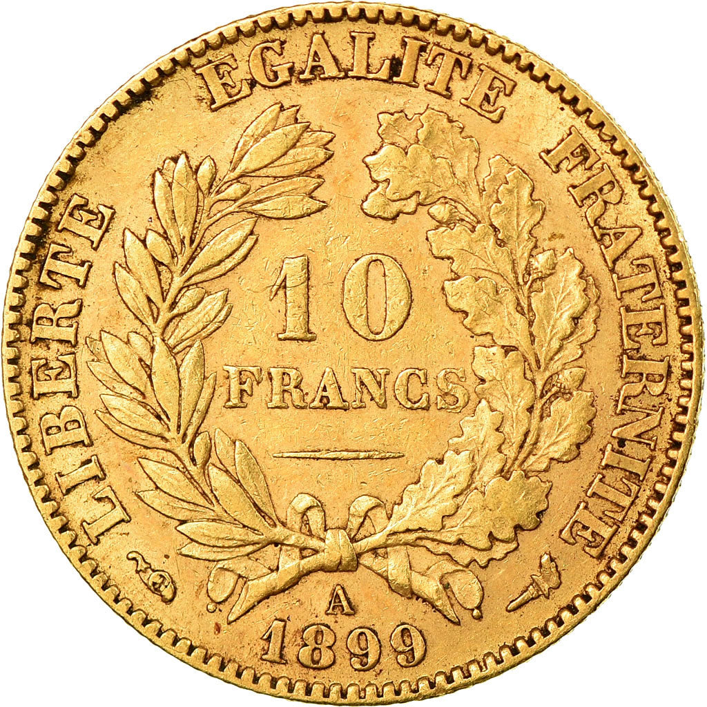 Coin, France, Cérès, 10 Francs, 1899, Paris, EF(40-45), Gold, KM:830