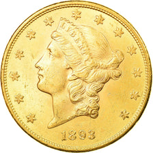 Monnaie, États-Unis, Liberty Head, $20, Double Eagle, 1893, U.S. Mint, San