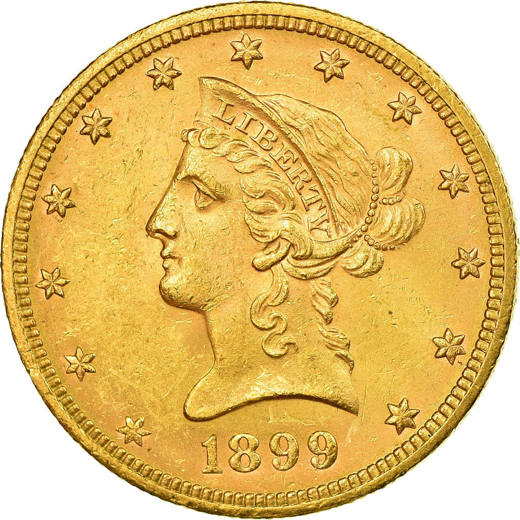 Moneta, USA, Coronet Head, $10, Eagle, 1899, U.S. Mint, Philadelphia, AU(55-58)