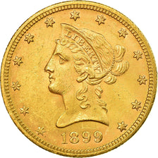 Moneta, USA, Coronet Head, $10, Eagle, 1899, U.S. Mint, Philadelphia, AU(55-58)