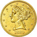 Moneda, Estados Unidos, Coronet Head, $5, Half Eagle, 1880, U.S. Mint