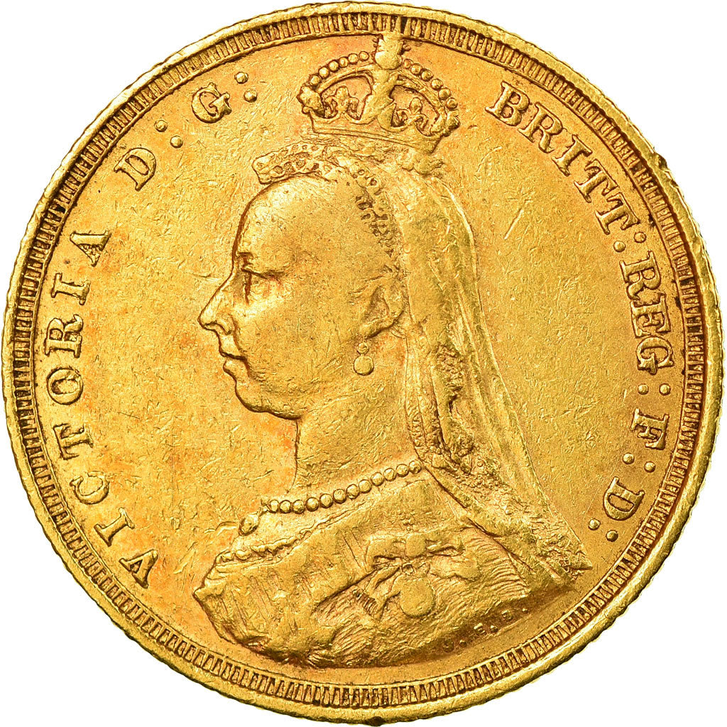 Coin, Australia, Victoria, Sovereign, 1887, Sydney, EF(40-45), Gold, KM:10
