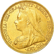 Moneda, Australia, Victoria, Sovereign, 1895, Sydney, EBC, Oro, KM:13