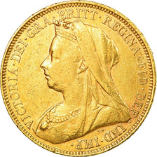 Coin, Australia, Victoria, Sovereign, 1901, Sydney, EF(40-45), Gold, KM:13