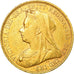 Coin, Australia, Victoria, Sovereign, 1901, Sydney, EF(40-45), Gold, KM:13
