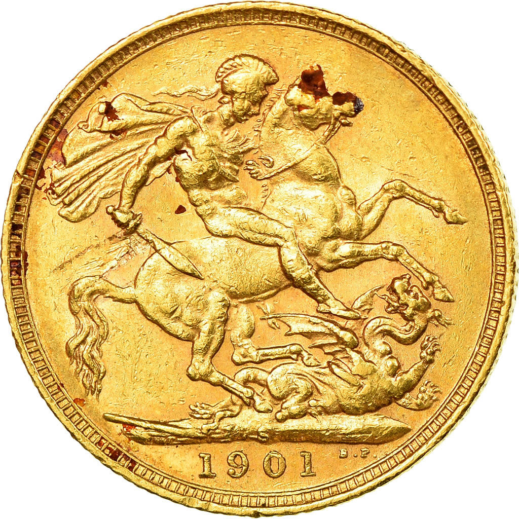 Coin, Australia, Victoria, Sovereign, 1901, Sydney, EF(40-45), Gold, KM:13