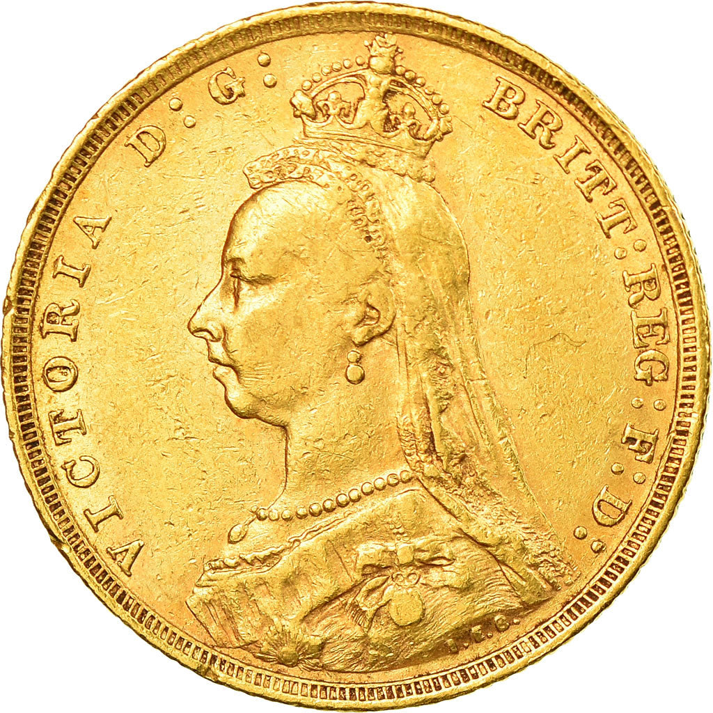 Münze, Australien, Victoria, Sovereign, 1892, Sydney, SS+, Gold, KM:10