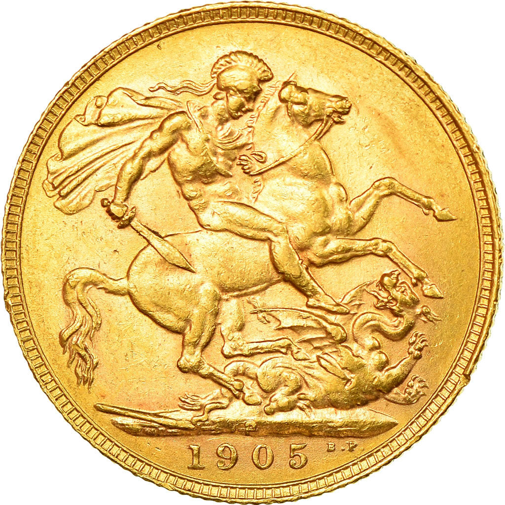 Coin, Australia, Edward VII, Sovereign, 1905, Perth, AU(55-58), Gold, KM:15