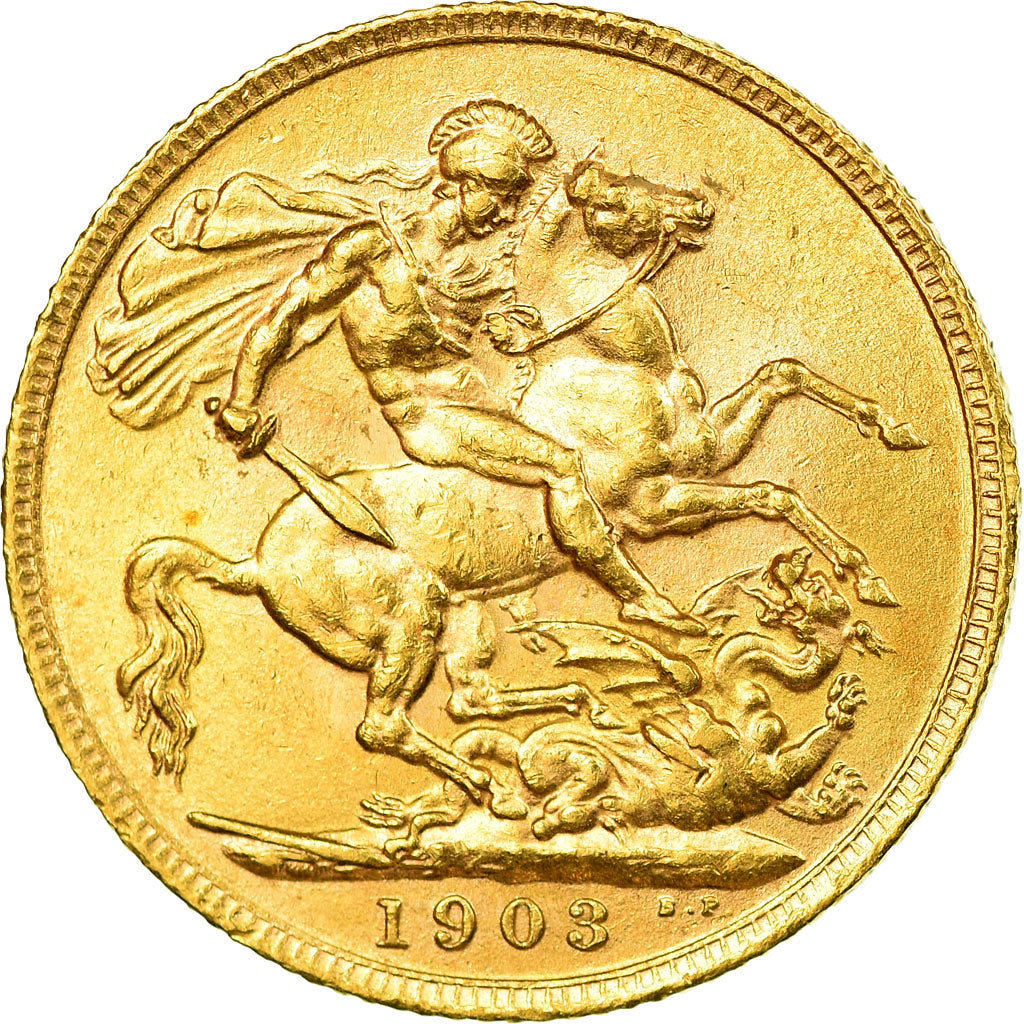 Coin, Great Britain, Edward VII, Sovereign, 1903, London, AU(55-58), Gold